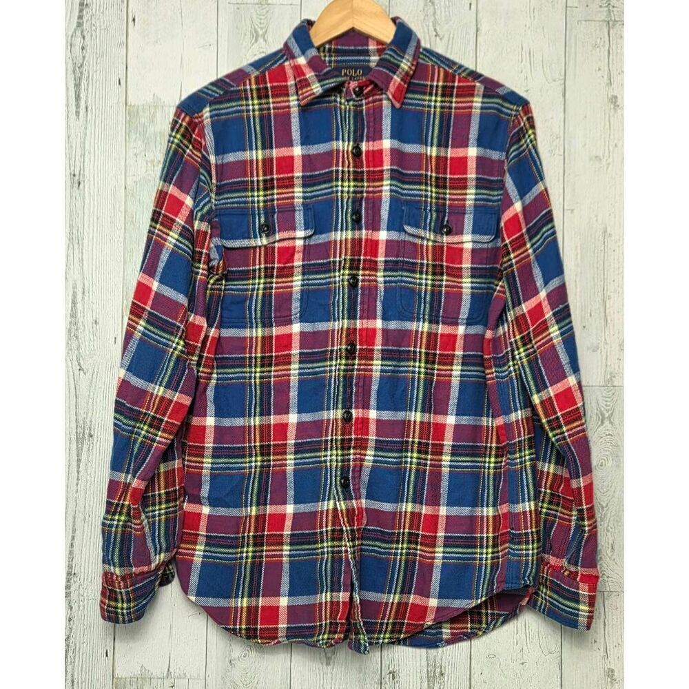 Polo Ralph Lauren Classic Button Up / Down Plaid Flannel Shirt Sz M